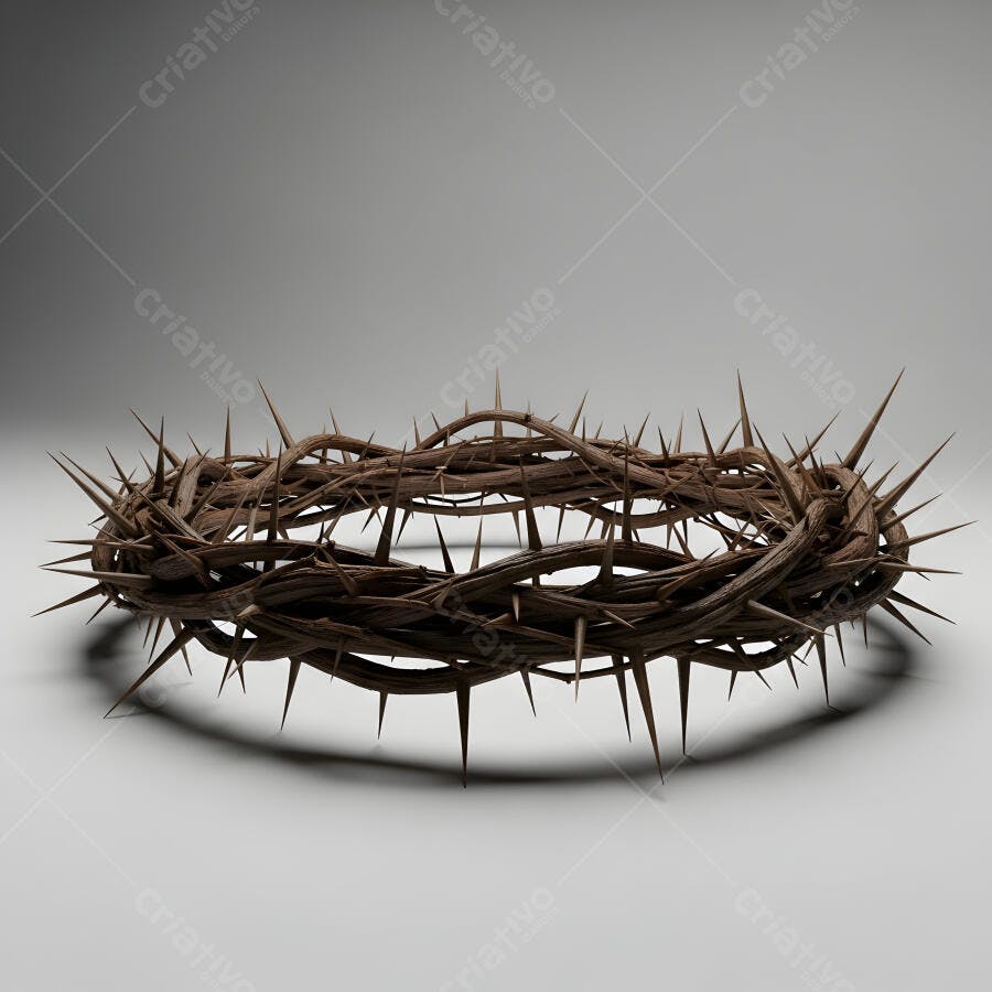 Foto Coroa de Espinhos Religiosa Fundo Cinza Estúdio