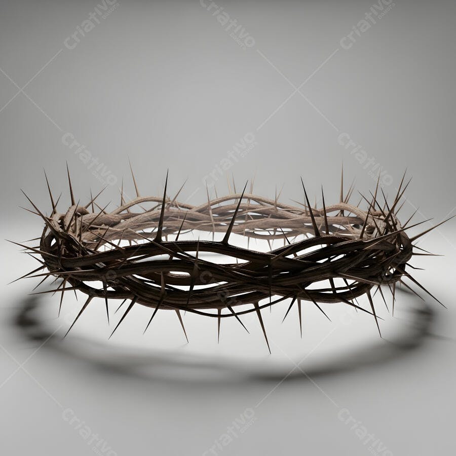 Foto Coroa de Espinhos de Jesus Cristo Fundo Branco Religiosa