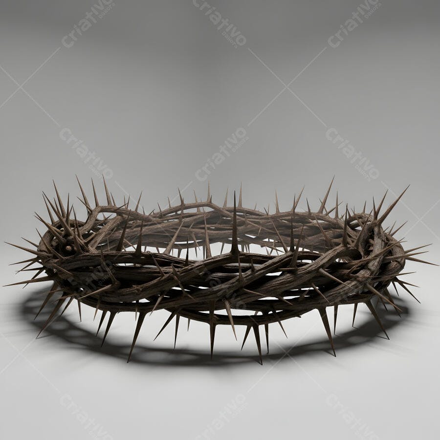 Foto Coroa de Espinhos Símbolo Religioso Páscoa Fundo Branco