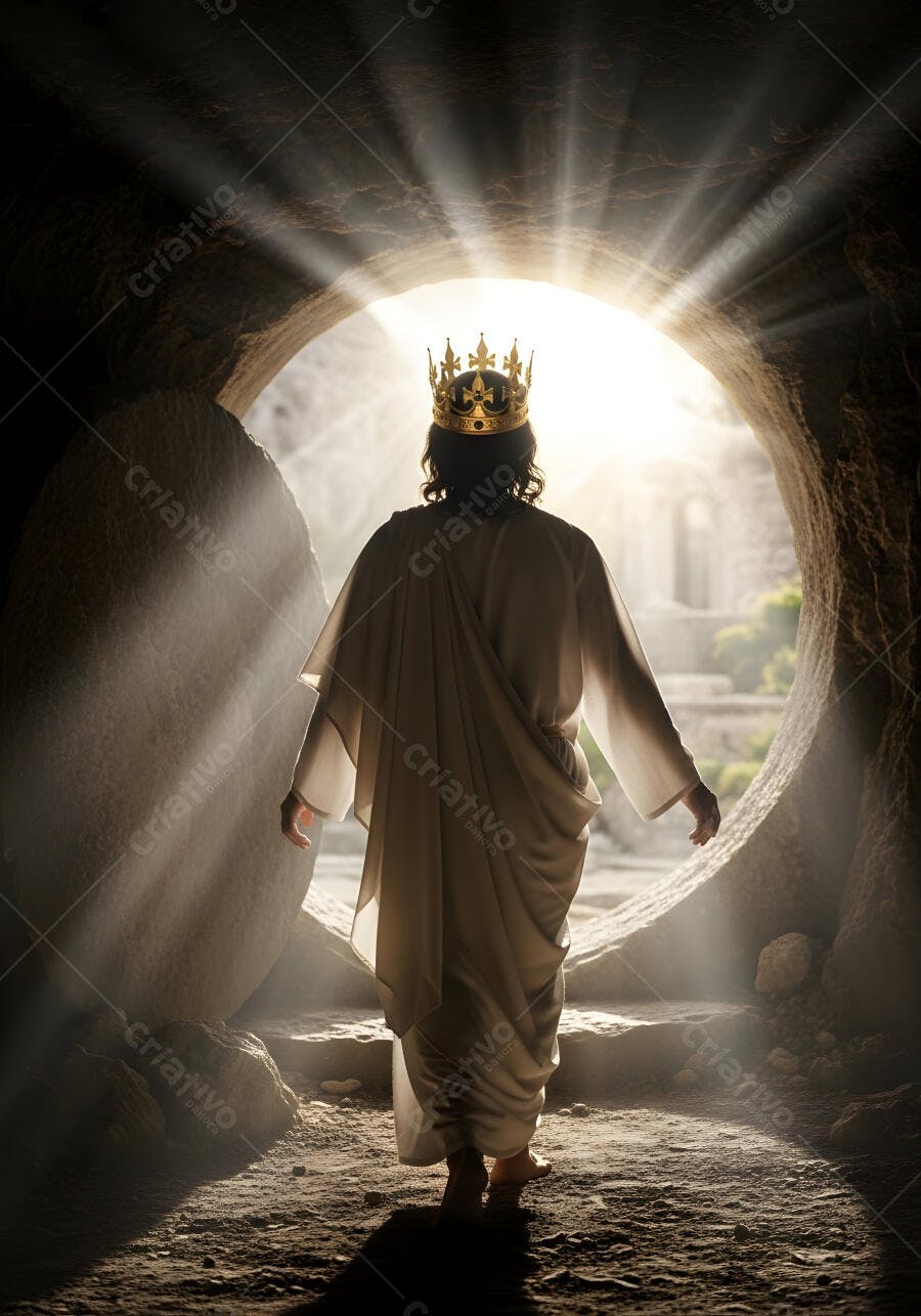Foto Jesus Cristo Ressurreição Saindo do Túmulo Páscoa