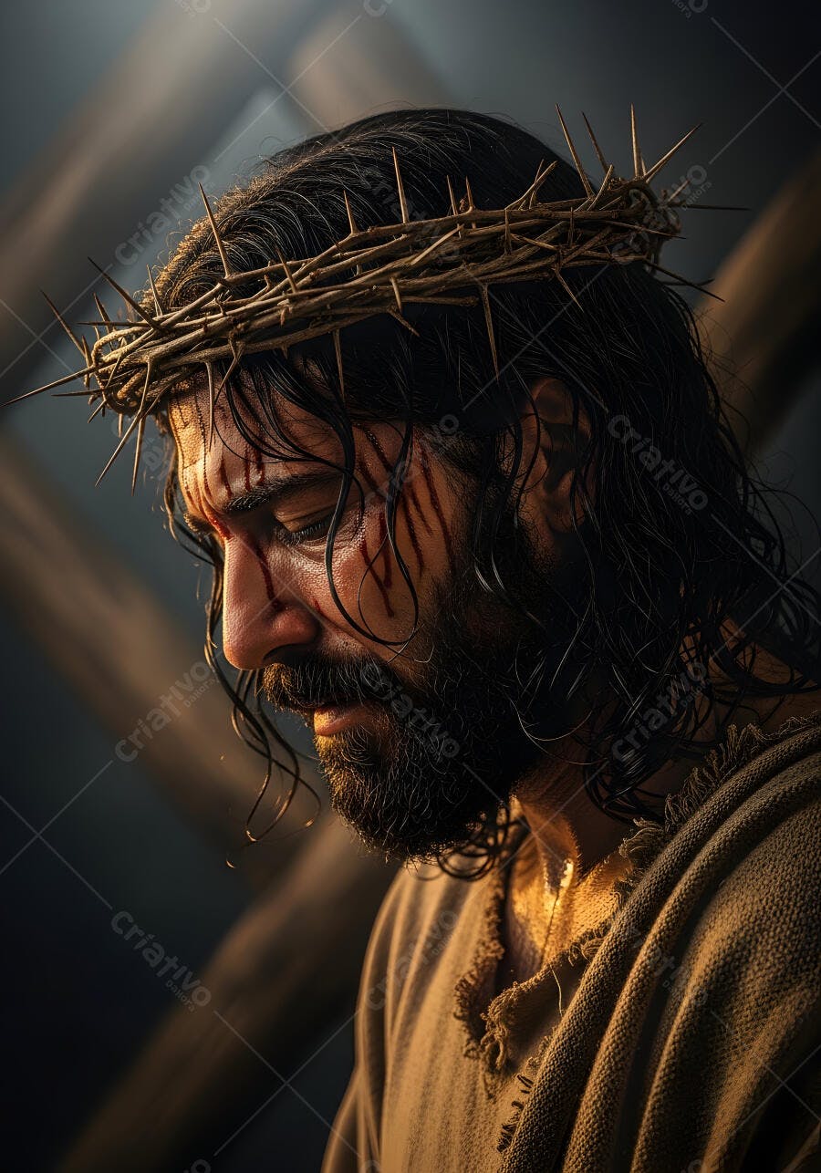 Foto Jesus Cristo Coroa de Espinhos Sofrimento Paixão