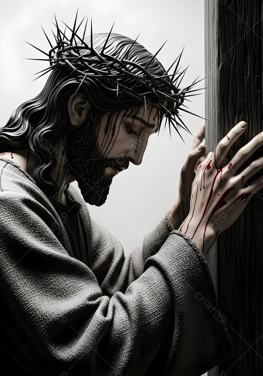 Foto Jesus Cristo Coroa de Espinhos Sofrimento Paixão