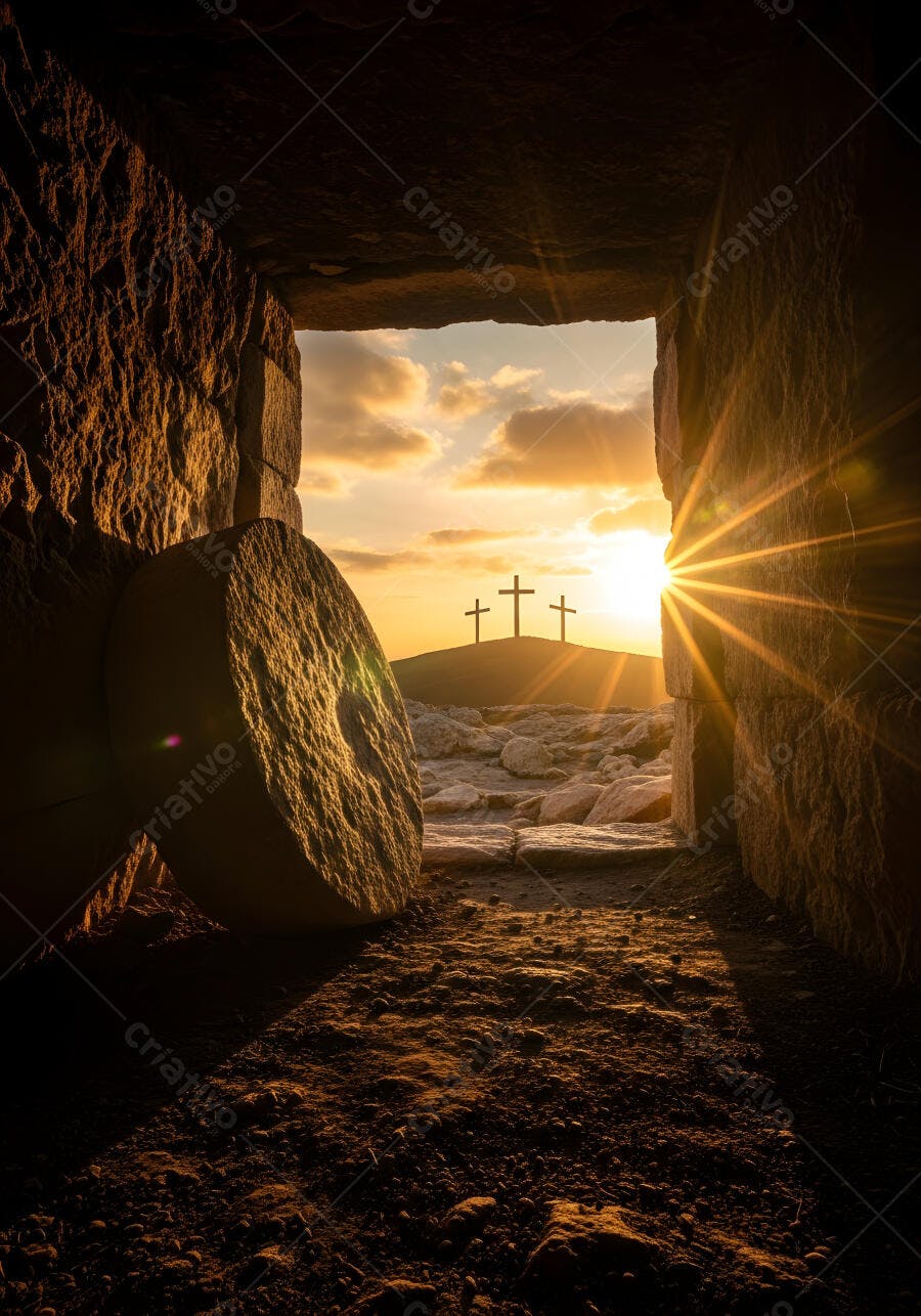 Foto Túmulo Vazio Cristo Ressurreição Páscoa Amanhecer