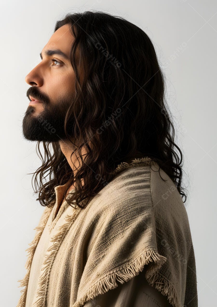 Foto Jesus Cristo Olhando para Cima Perfil Religioso