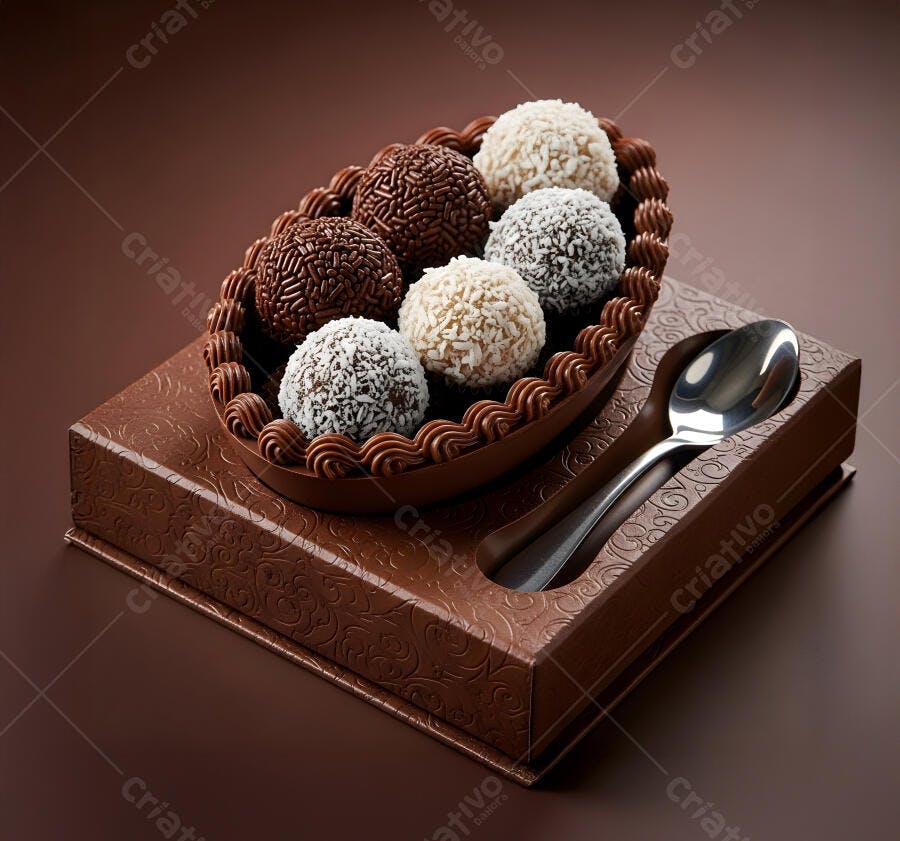 Foto Ovo de Páscoa de Colher com Brigadeiros Gourmet