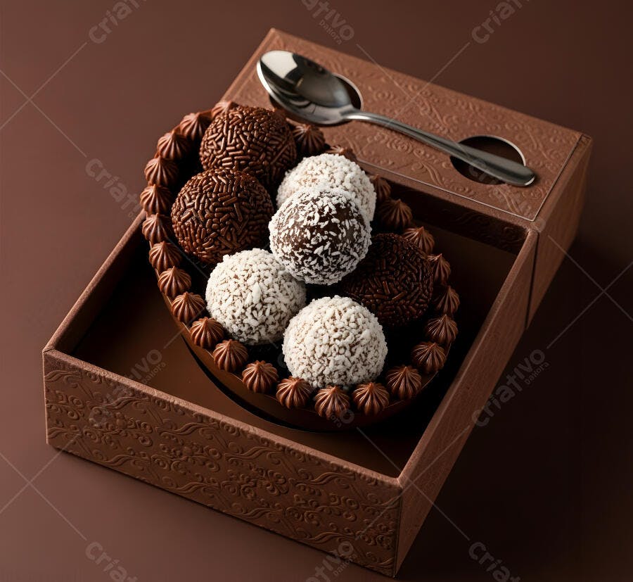 Foto Ovo de Páscoa de Colher Brigadeiros Gourmet Caixa Presente