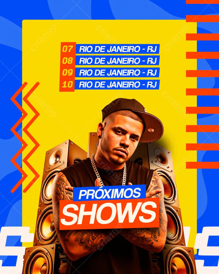 Flyer Próximos Shows Evento Musical PSD Editável