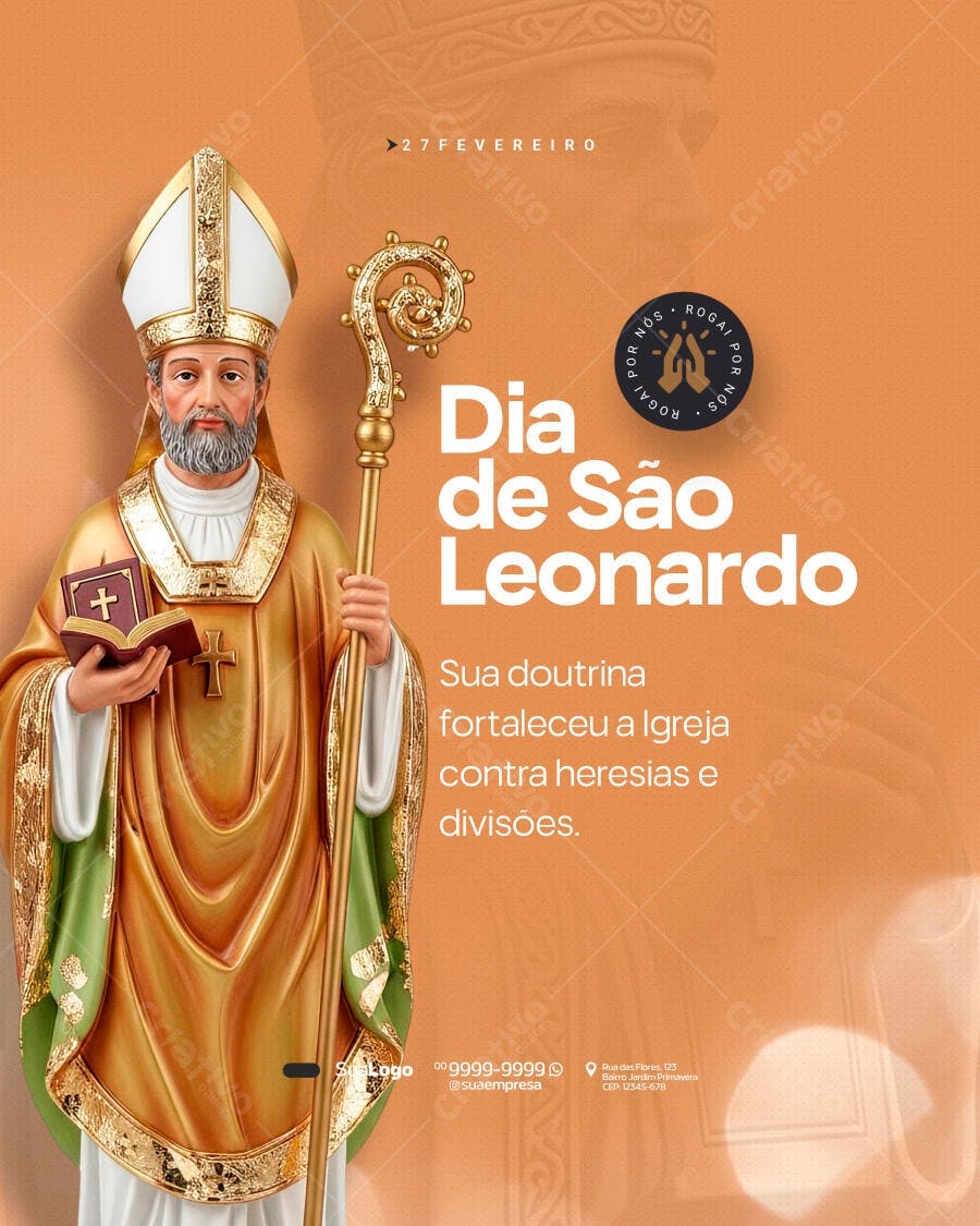 Post Dia de São Leonardo 27 de Fevereiro PSD Editável