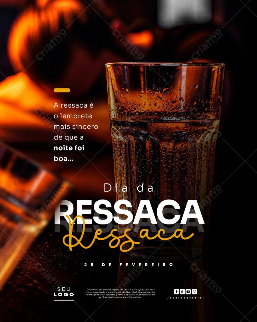 Post Dia da Ressaca 28 de Fevereiro PSD Editável