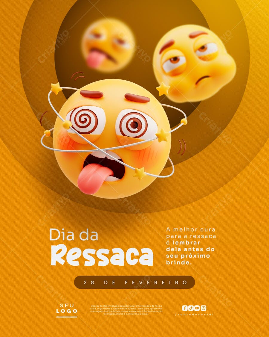 Post Dia da Ressaca 28 de Fevereiro PSD Editável
