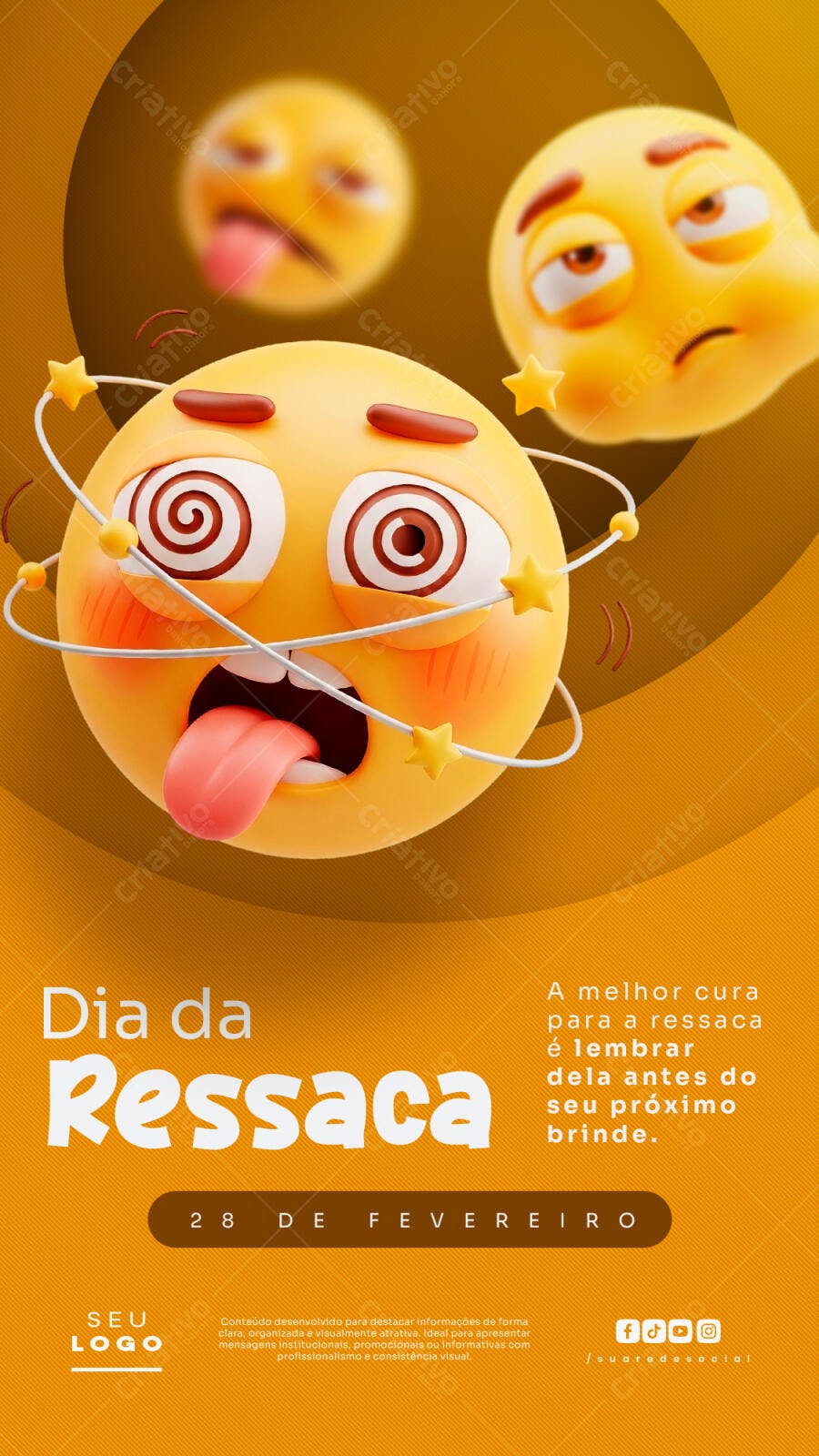 Story Dia da Ressaca 28 de Fevereiro PSD Editável