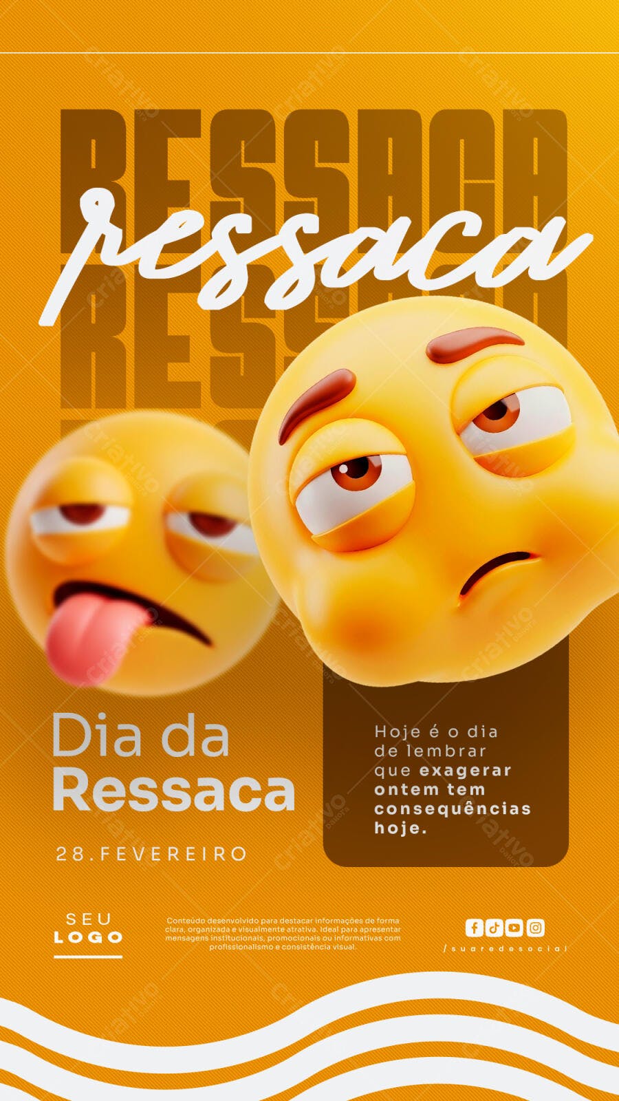 Story Dia da Ressaca 28 de Fevereiro PSD Editável