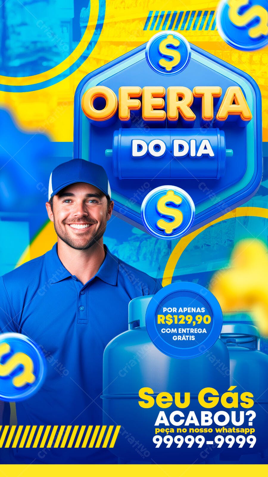 Story Instagram Gás de Cozinha Oferta do Dia PSD Editável