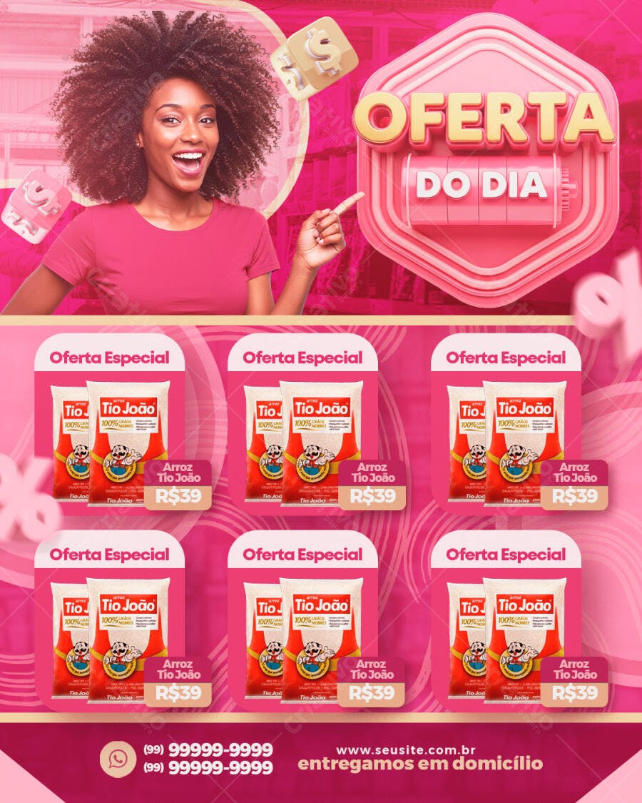 Flyer Oferta do Dia Supermercado PSD Editável