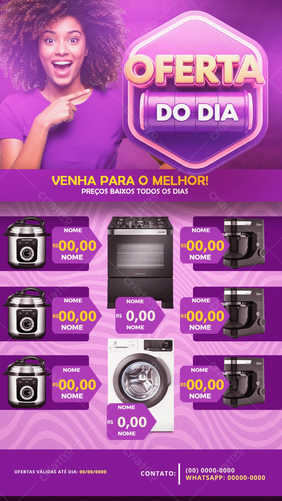 Post Instagram Oferta do Dia Eletrodomésticos PSD Editável