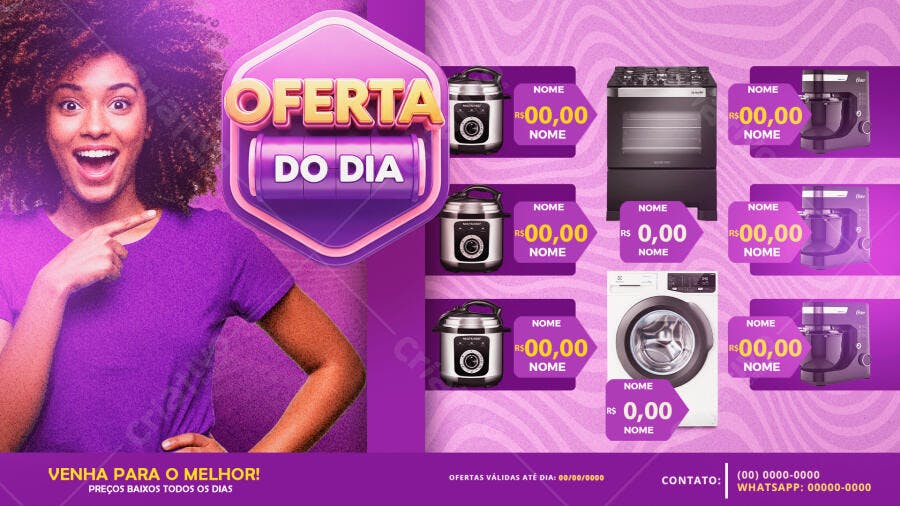 Banner Oferta do Dia Loja de Eletrodomésticos PSD Editável