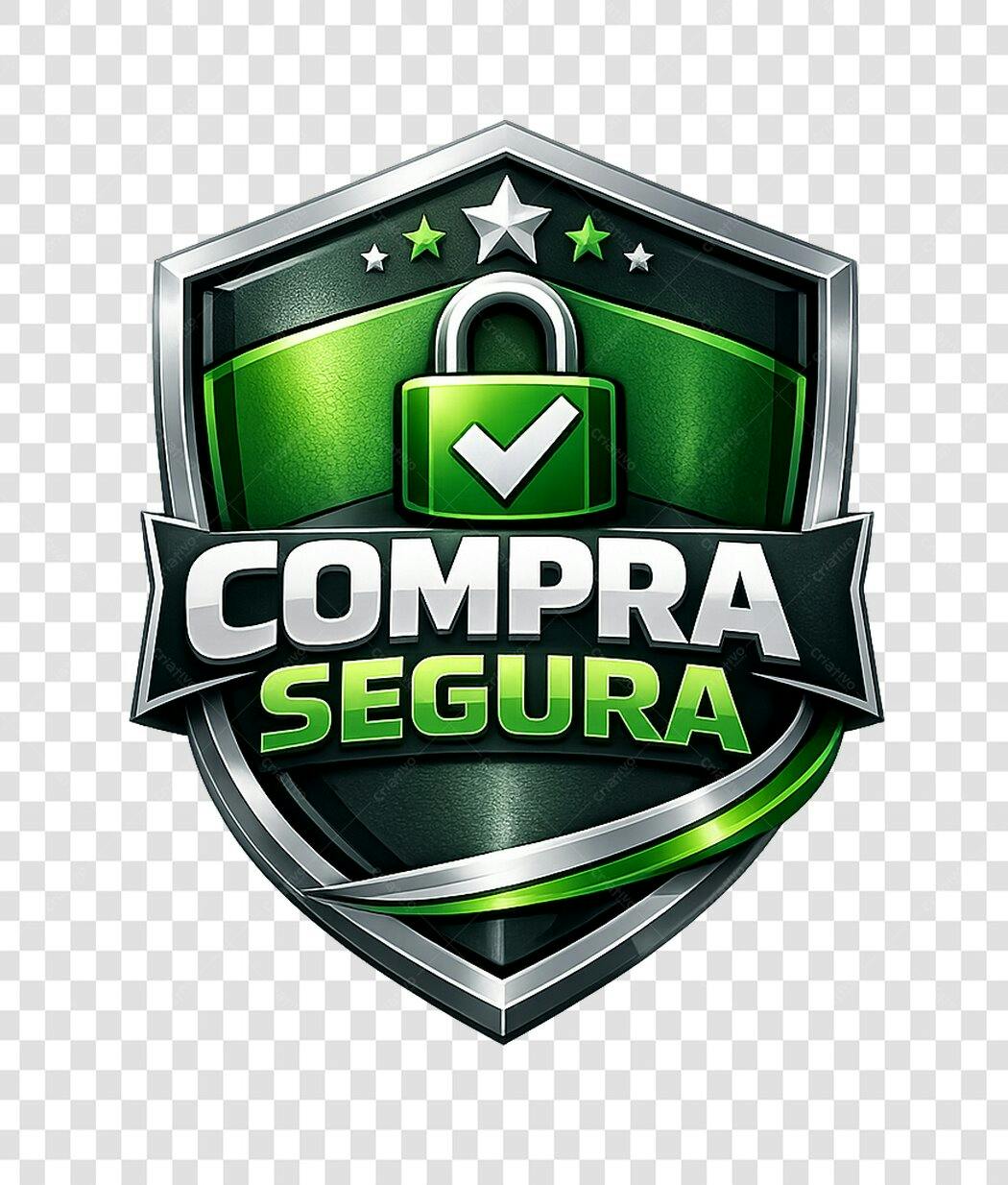 Logo Compra Segura Selo Garantia Verde PNG Fundo Transparente