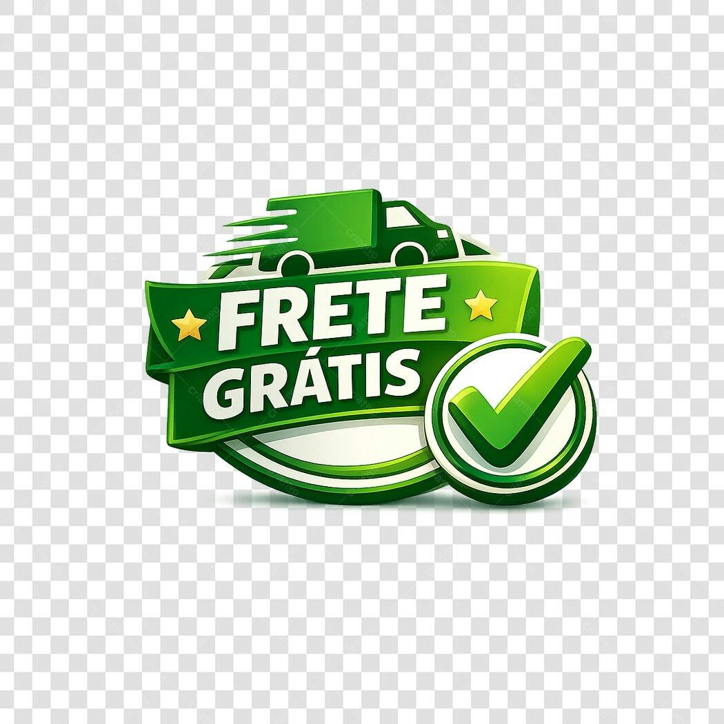 Elemento 3D Frete Grátis Caminhão Entrega PNG Fundo Transparente