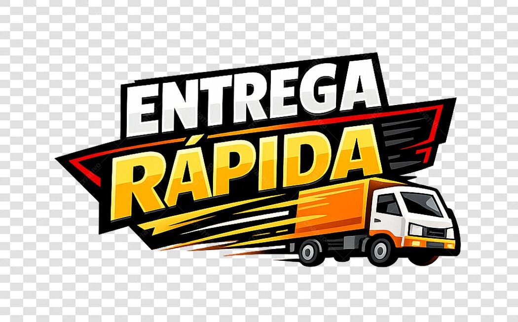 Ilustração Entrega Rápida Caminhão Logística PNG Fundo Transparente