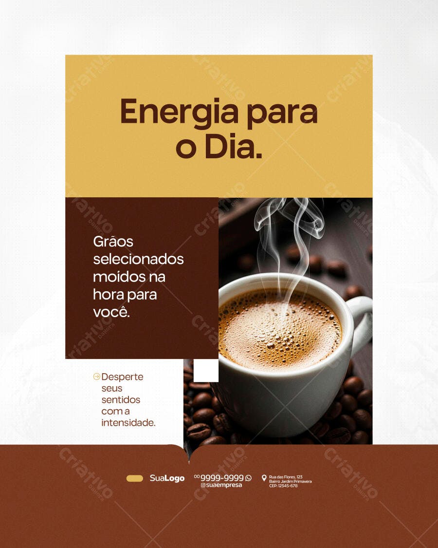 Post Instagram Cafeteria Café Quente PSD Editável