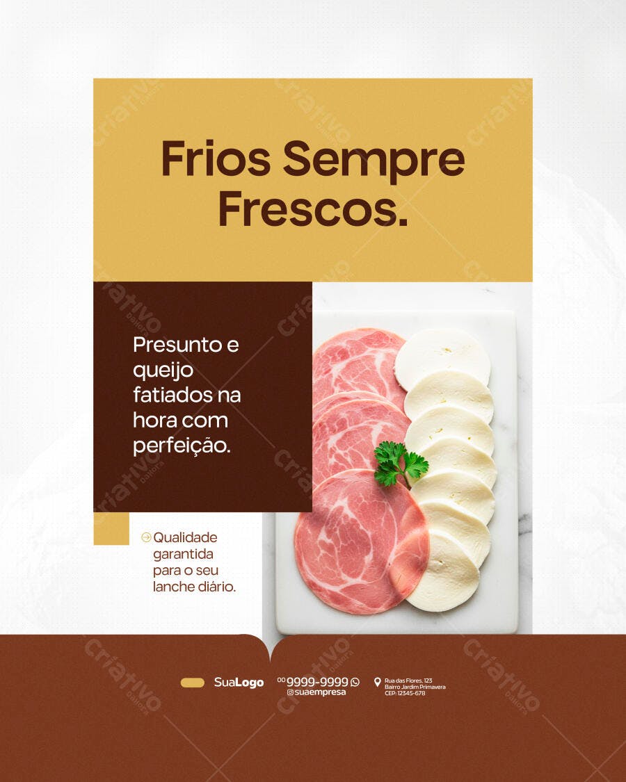 Flyer Frios e Laticínios Açougue PSD Editável