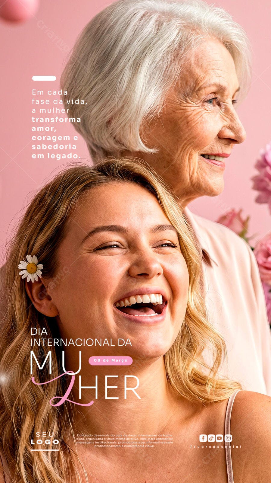 Post Instagram Dia Internacional da Mulher 8 de Março PSD Editável