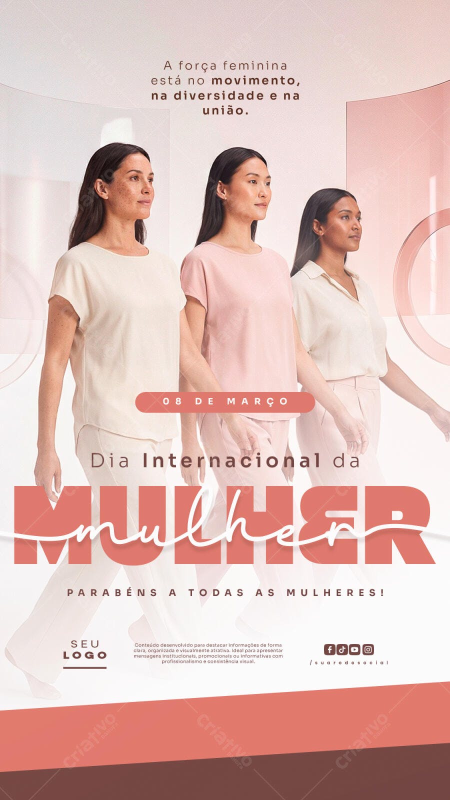 Story Dia Internacional da Mulher 8 de Março PSD Editável
