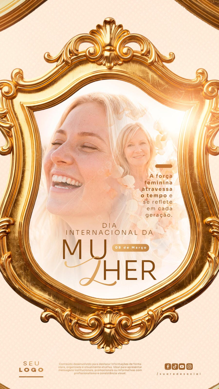 Story Dia Internacional da Mulher 8 de Março PSD Editável
