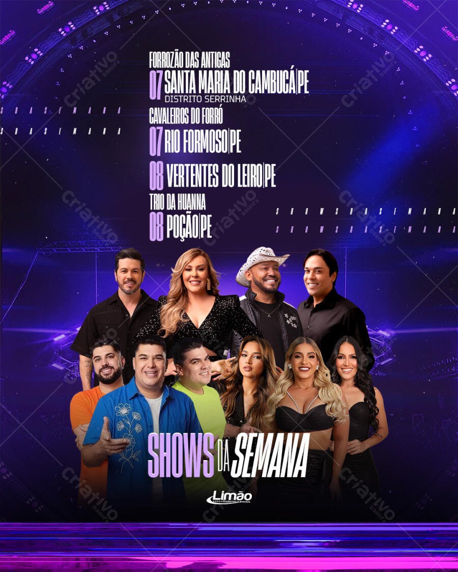 Flyer Shows da Semana Evento Musical PSD Editável