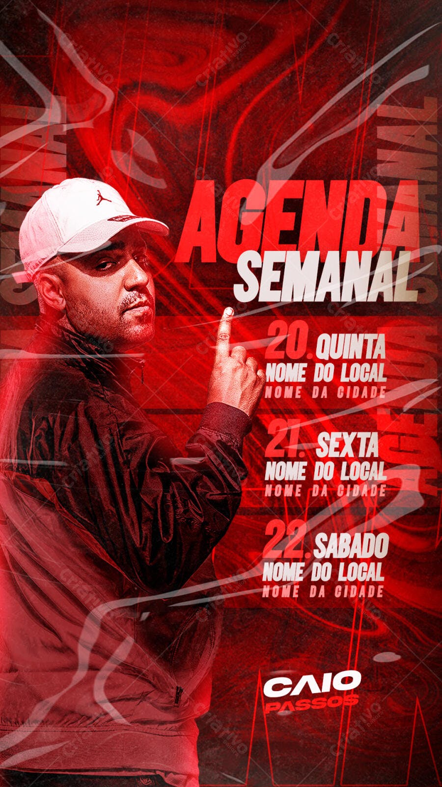 Agenda Semanal Eventos Música Balada PSD Editável