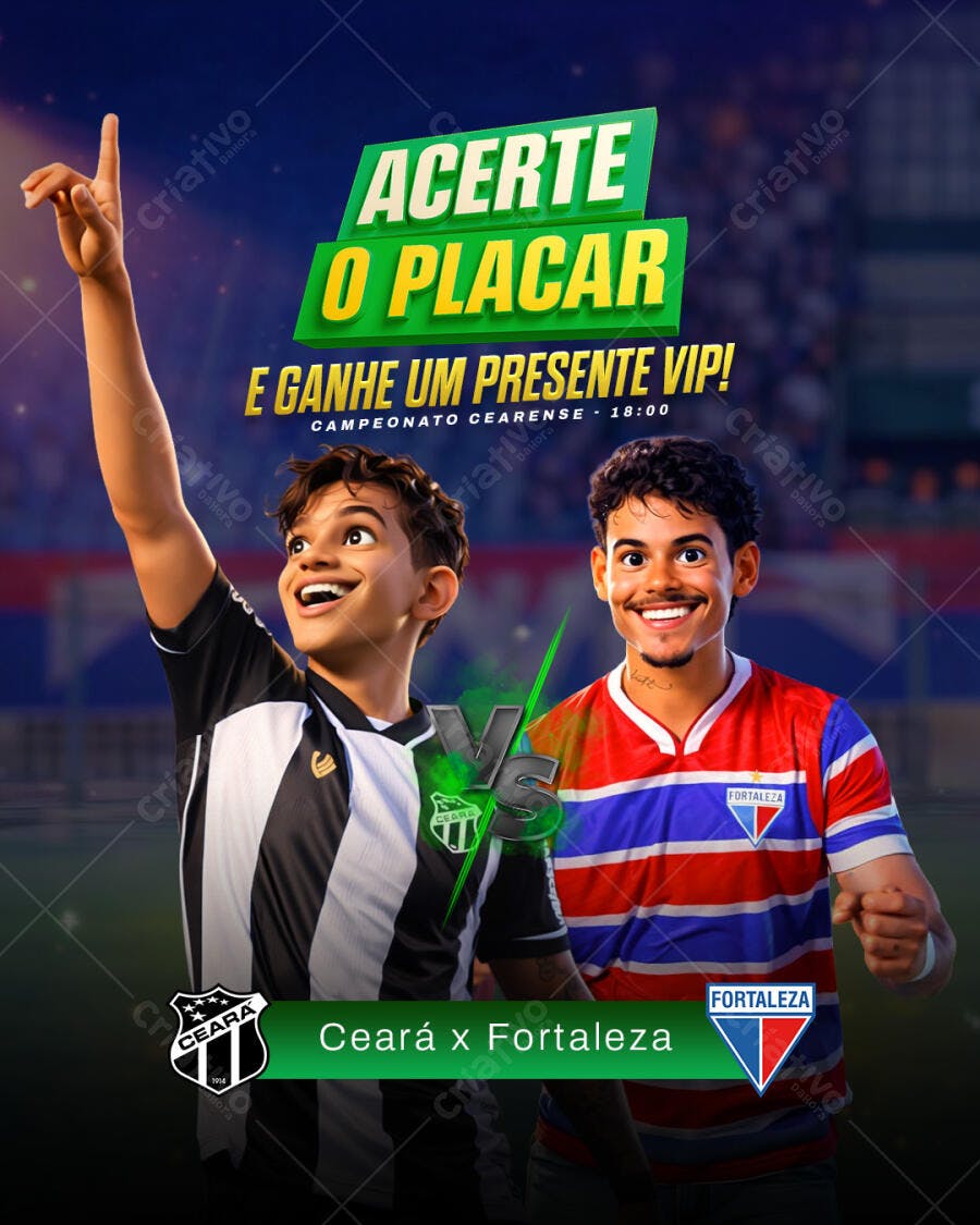 Post Instagram Futebol Ceará x Fortaleza PSD Editável