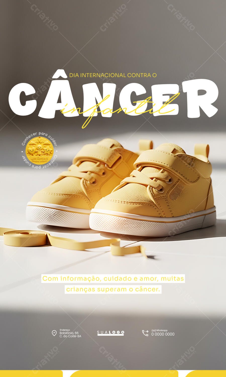 Story Dia Internacional Câncer Infantil PSD Editável