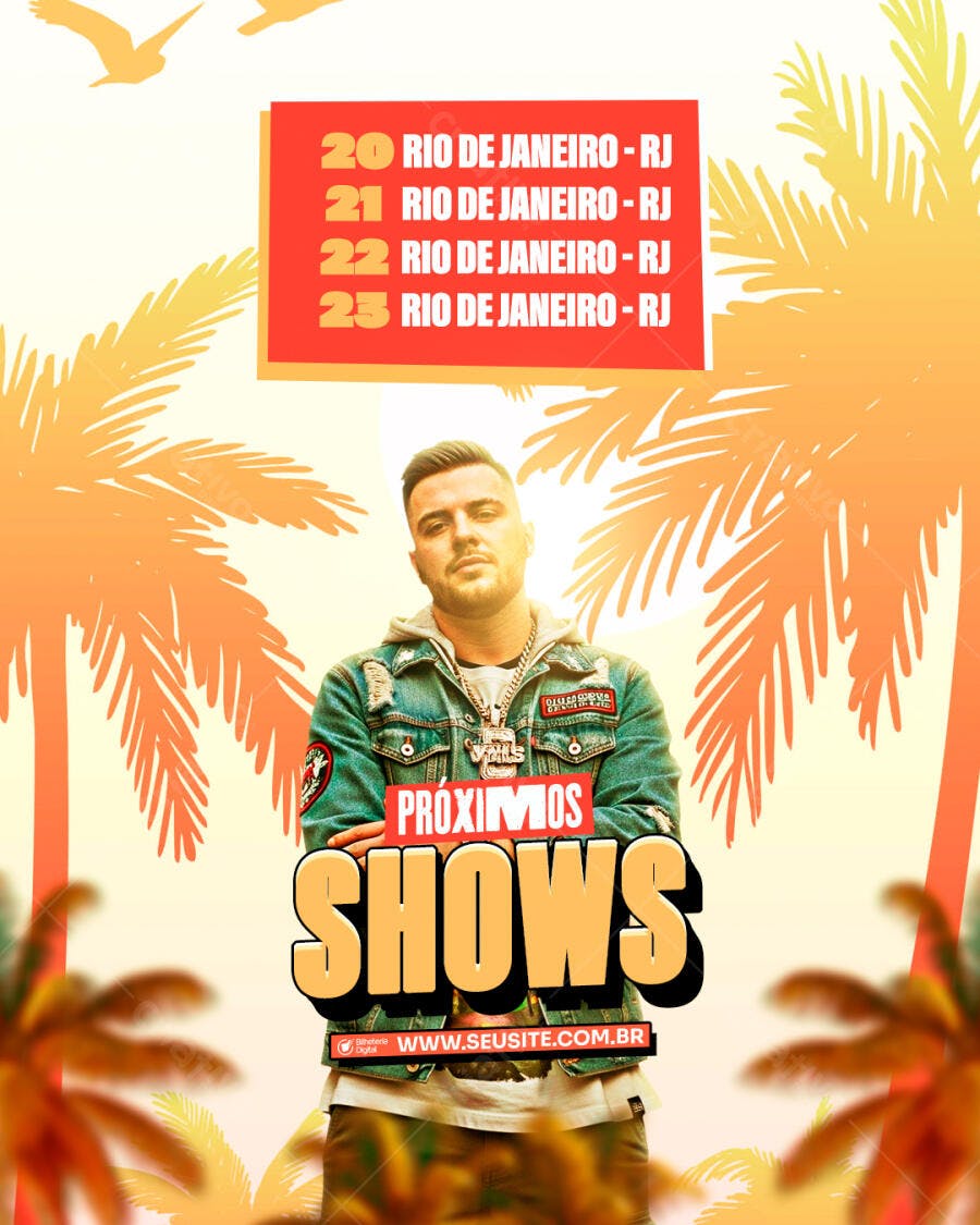 Flyer Próximos Shows Artista Evento PSD Editável