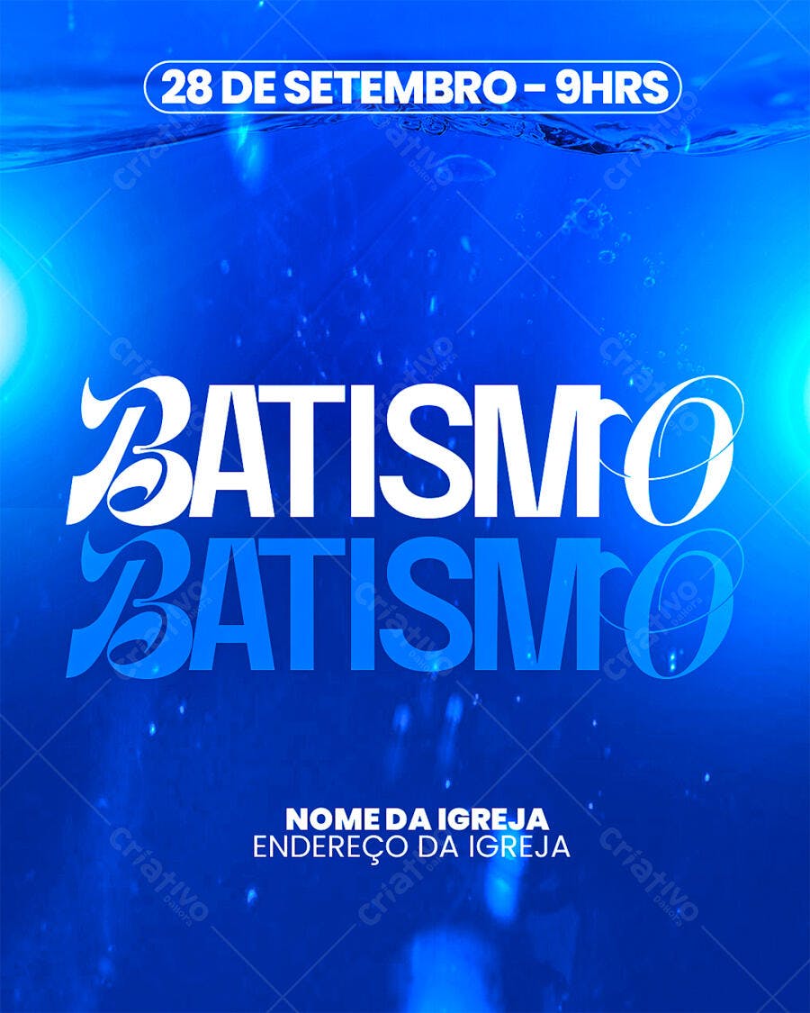 Flyer Batismo Igreja Evento Religioso PSD Editável
