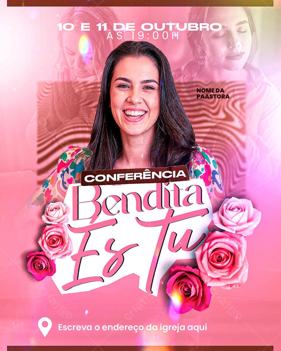 Flyer Conferência Cristã Igreja Outubro PSD Editável