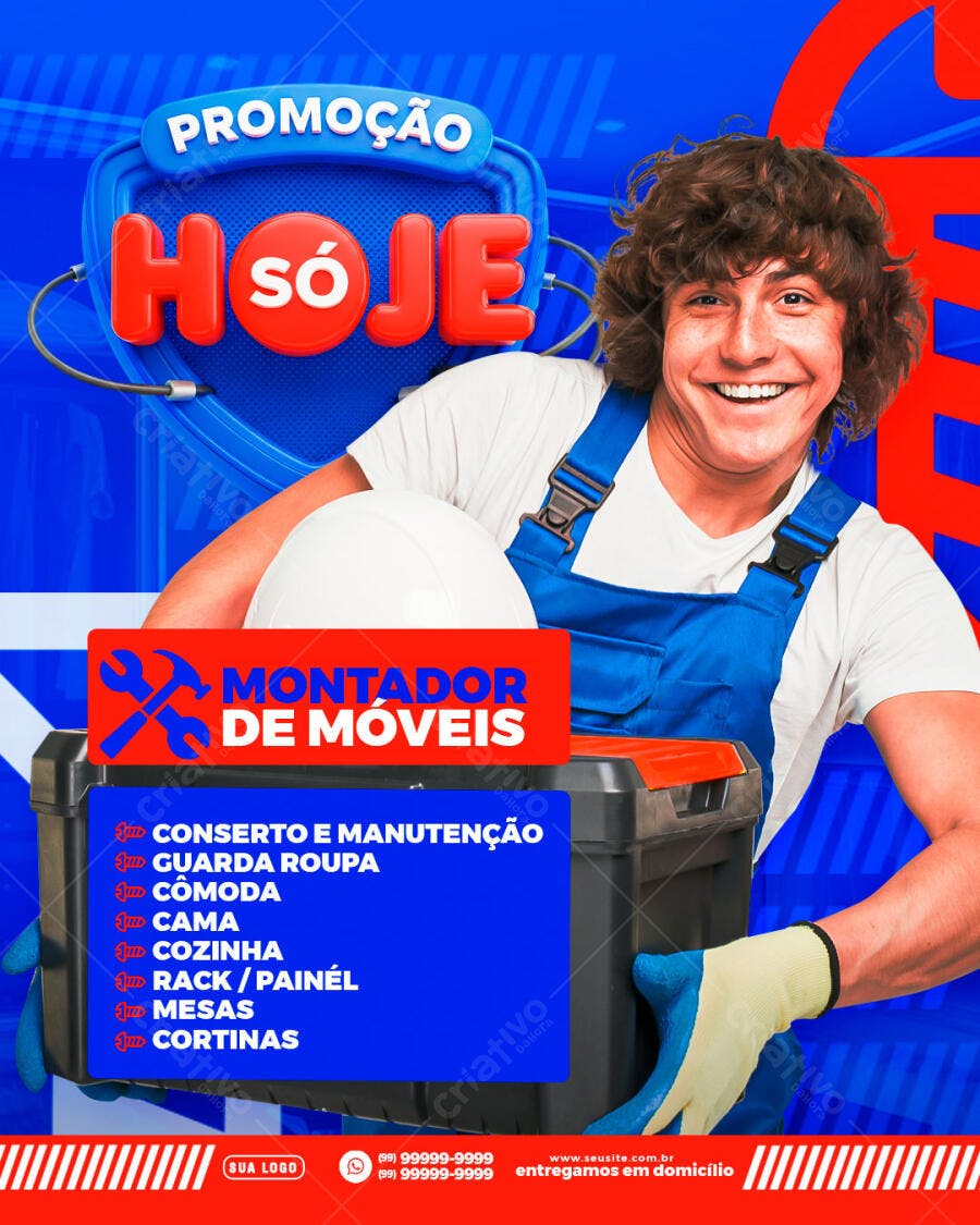 Flyer Montador de Móveis Promoção PSD Editável
