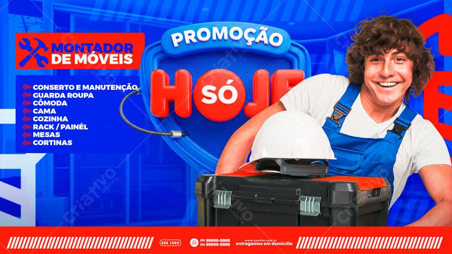 Banner Montador de Móveis Promoção Hoje PSD Editável