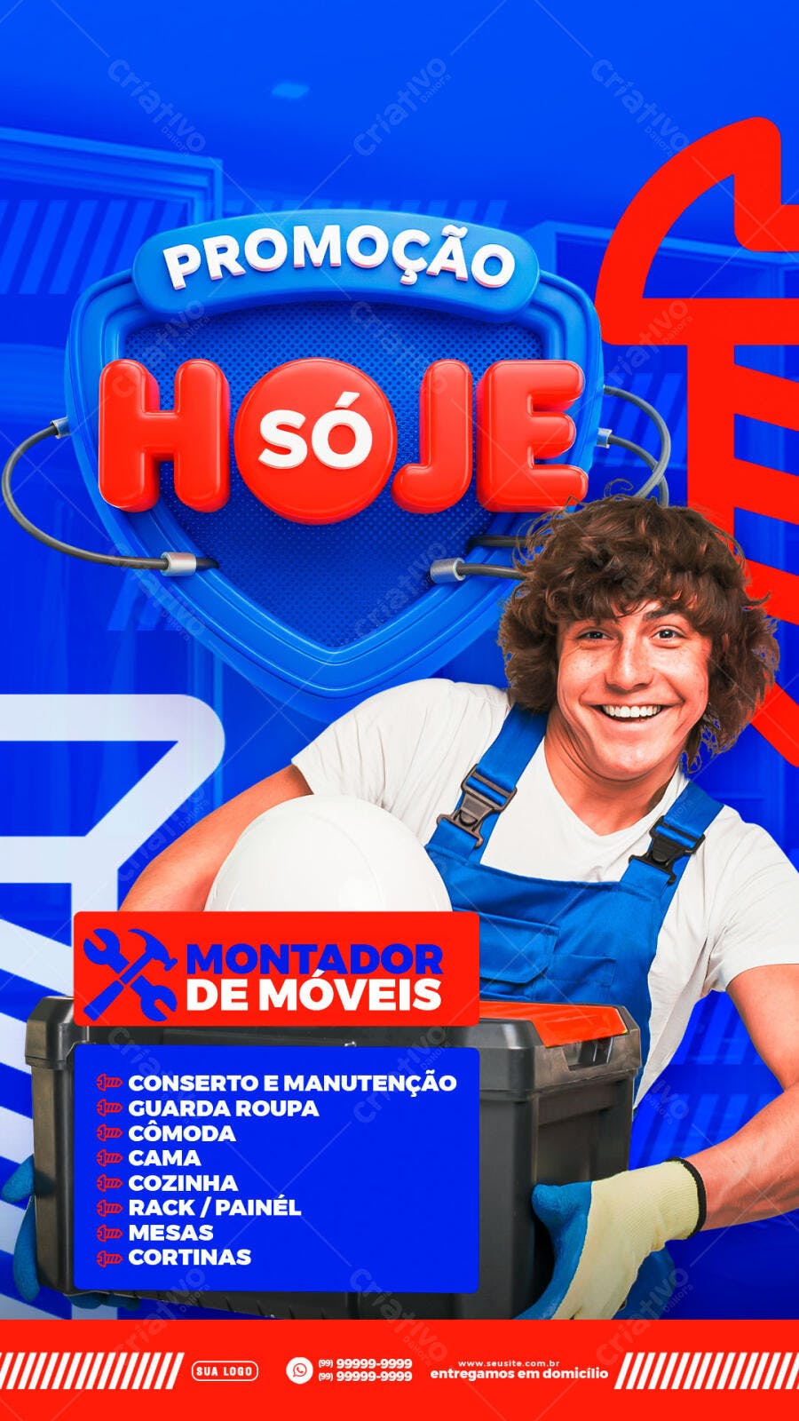 Flyer Montador de Móveis Promoção Serviços PSD Editável
