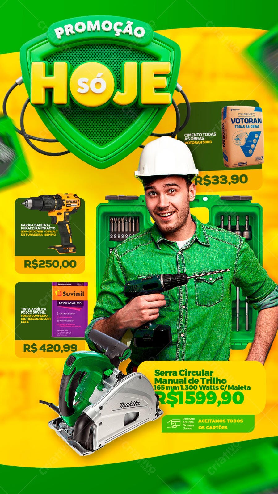 Post Instagram Loja Construção Promoção Hoje PSD Editável