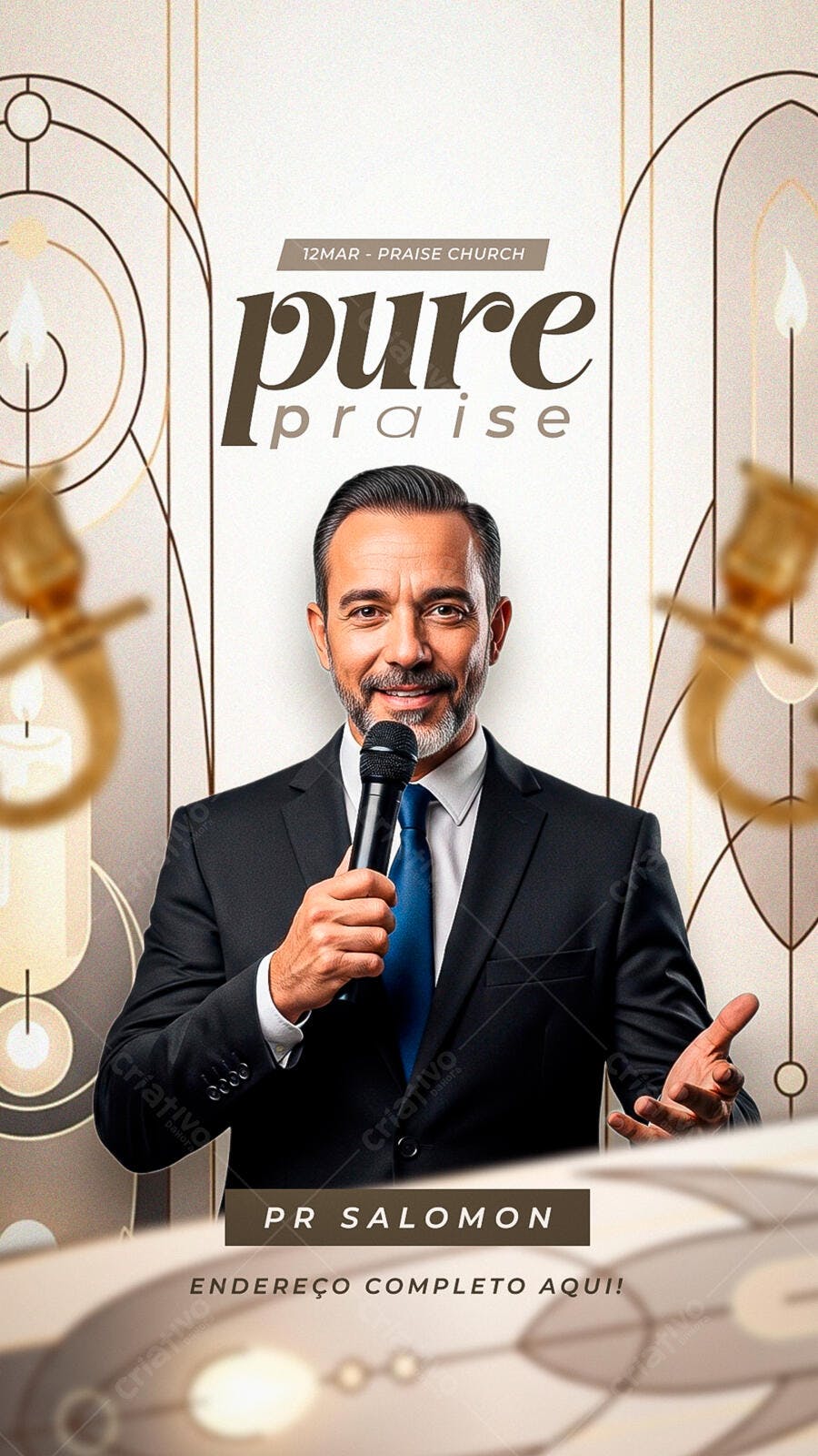 Story Instagram Igreja Evangélica Culto PSD Editável