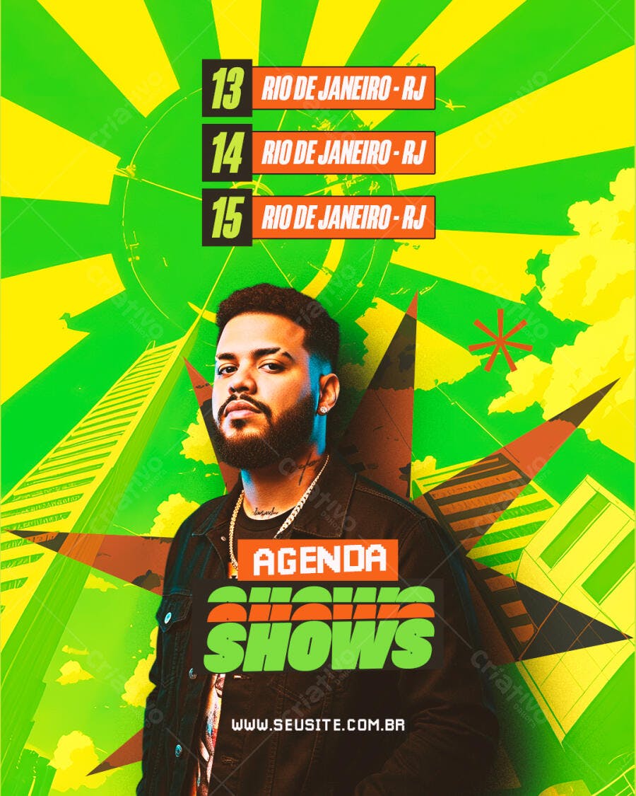 Flyer Agenda de Shows Artista Eventos PSD Editável
