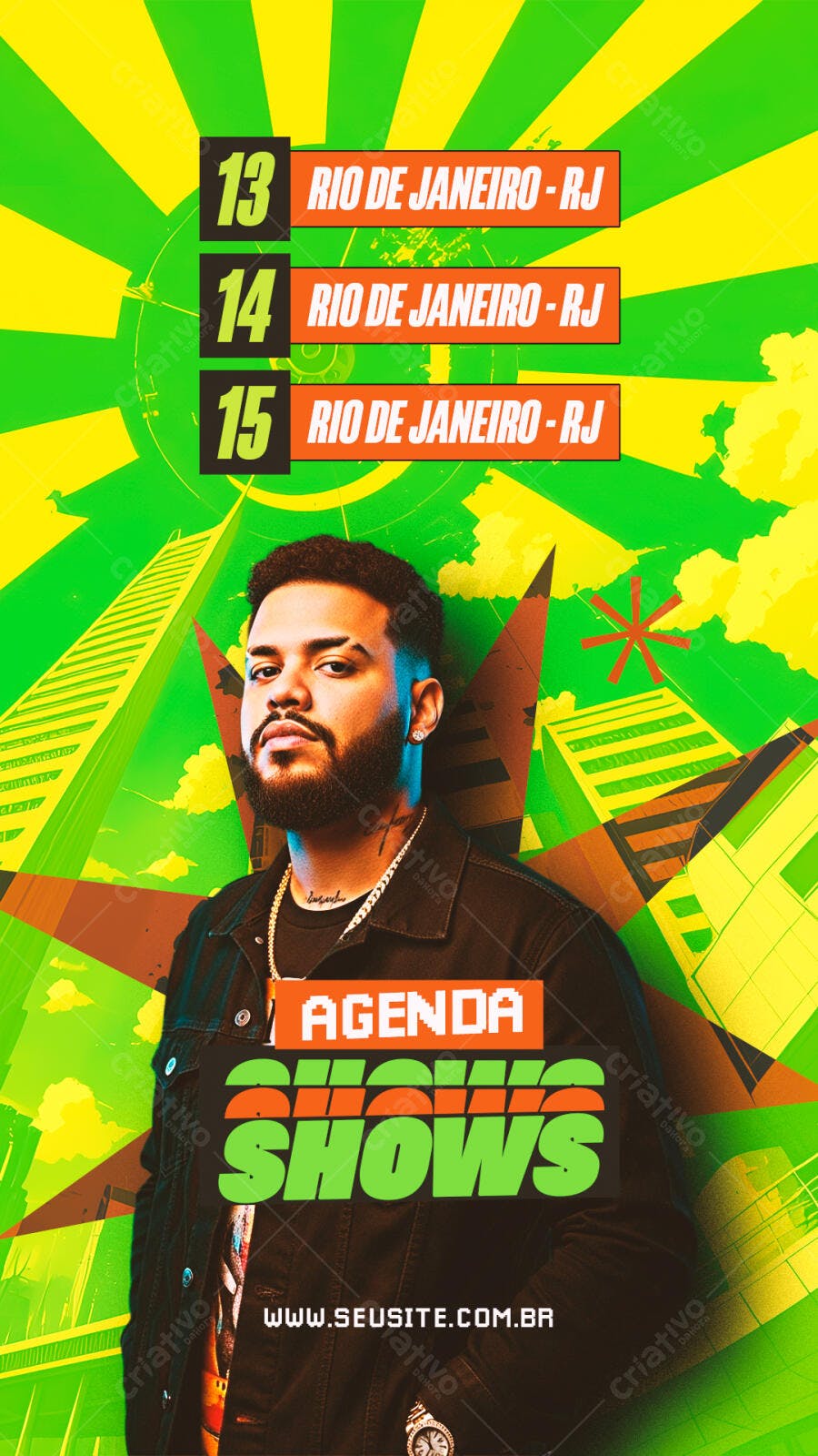 Story Instagram Agenda Shows Eventos PSD Editável