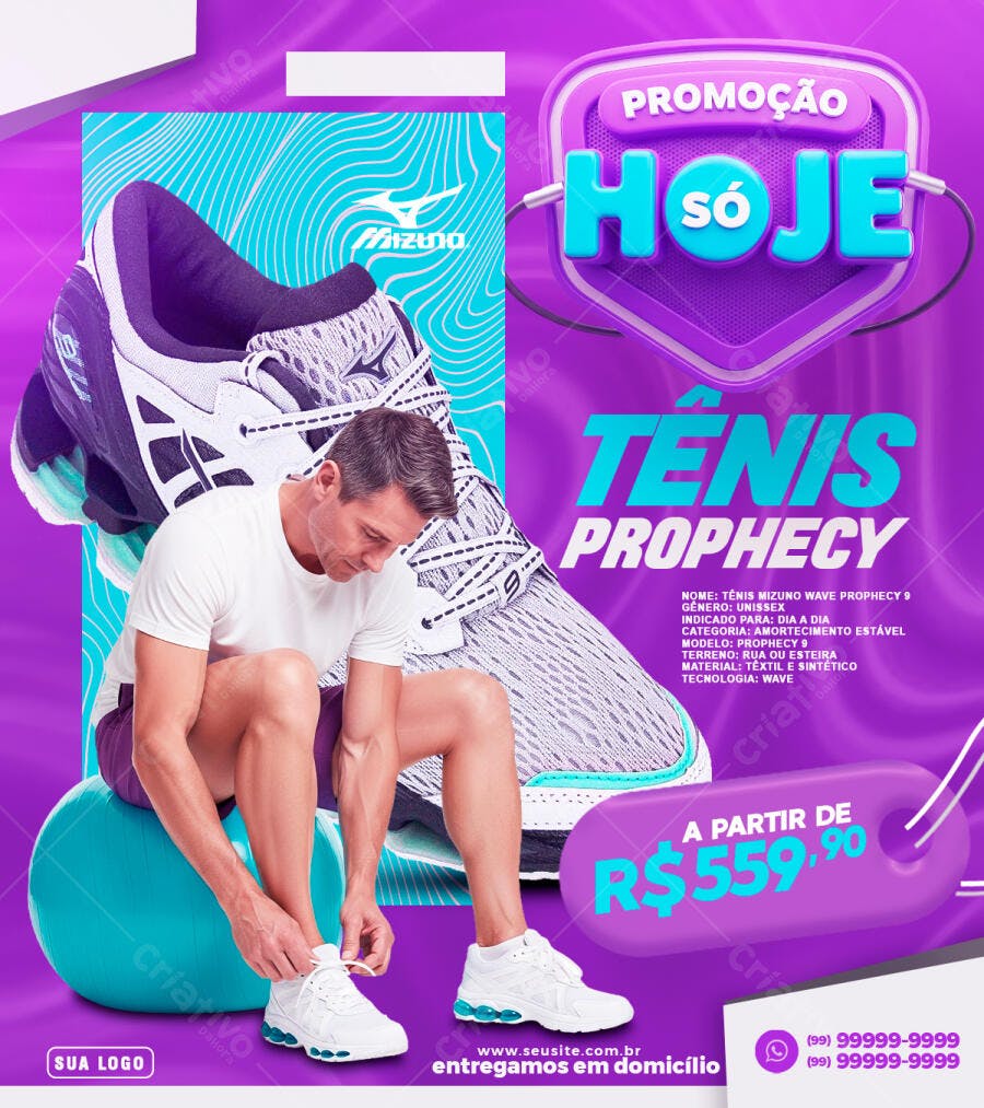 Post Instagram Promoção Tênis Esportivo PSD Editável