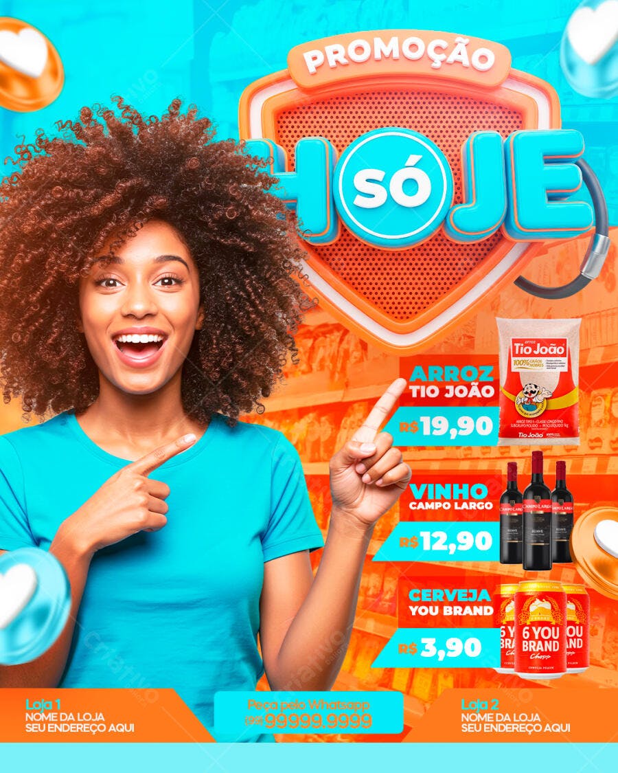 Flyer Promoção Supermercado Ofertas do Dia PSD Editável