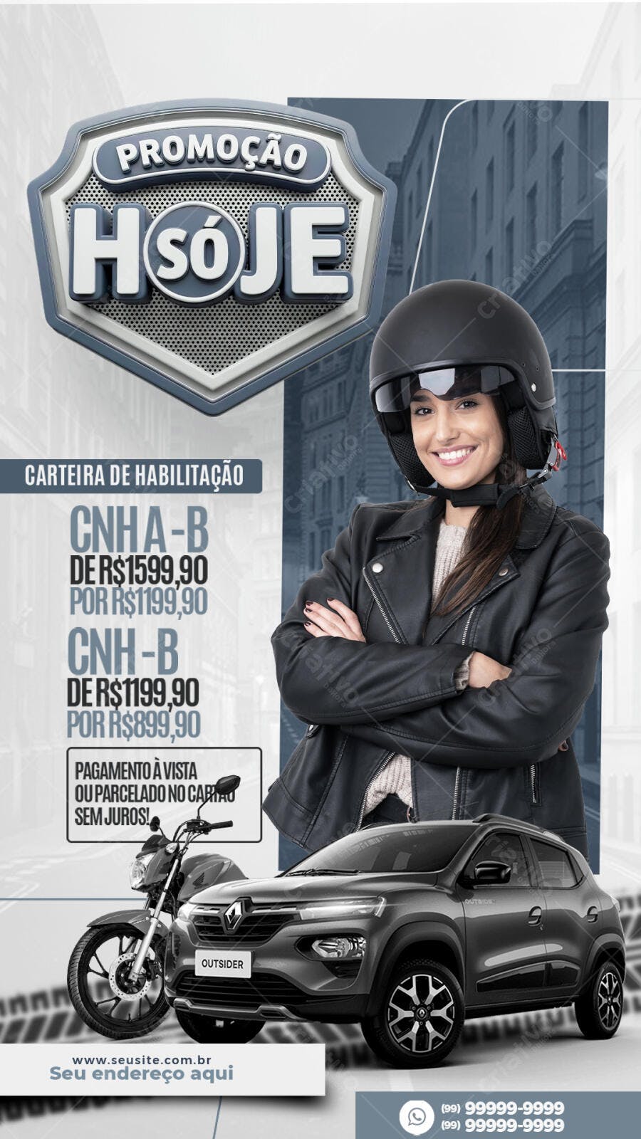 Post Instagram Autoescola CNH Promoção PSD Editável