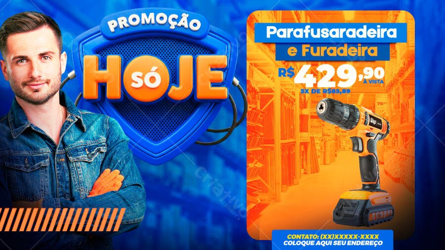 Flyer Promoção Ferramentas Parafusadeira PSD Editável