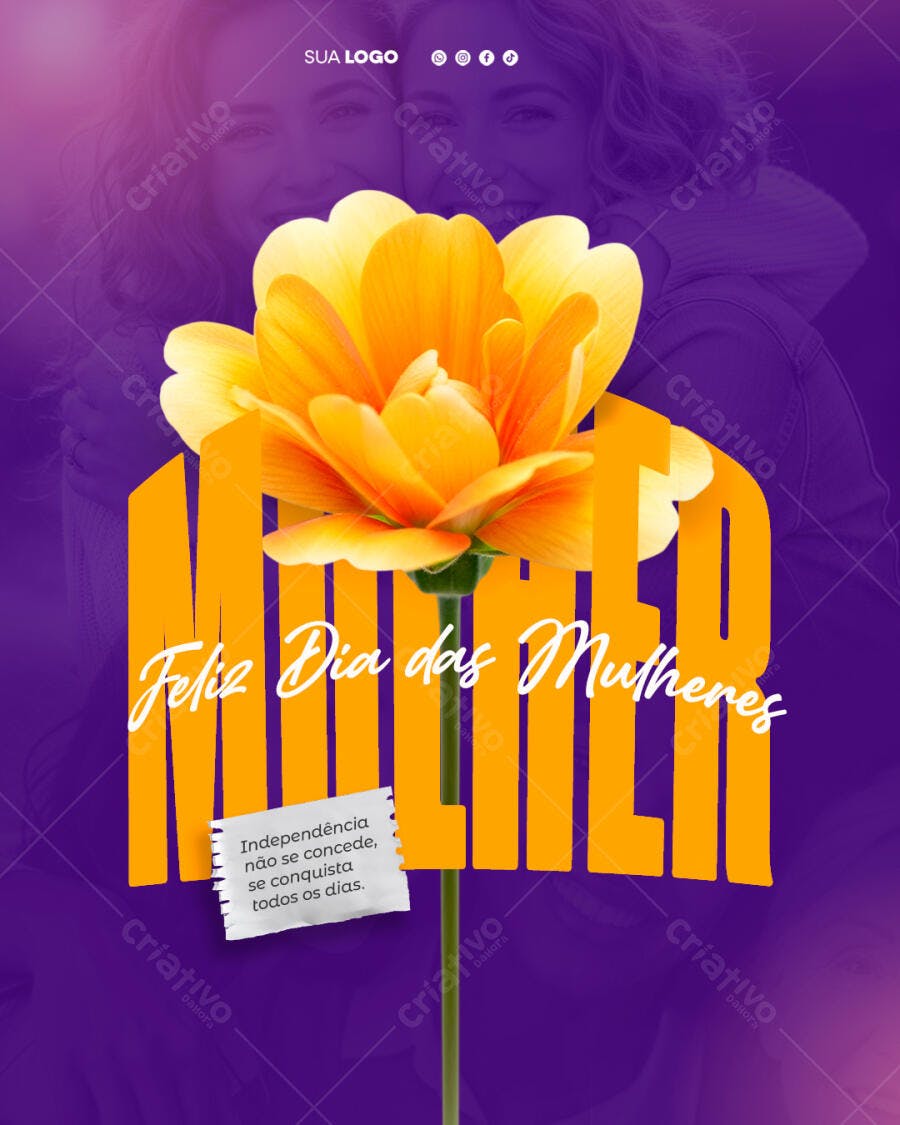 Post Instagram Dia da Mulher 8 de Março PSD Editável