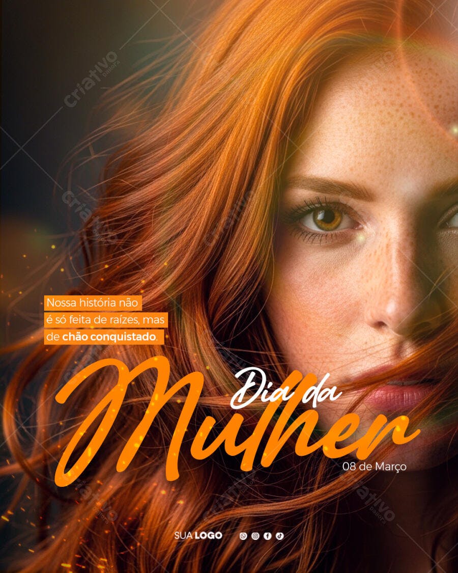 Post Instagram Dia da Mulher 8 de Março PSD Editável