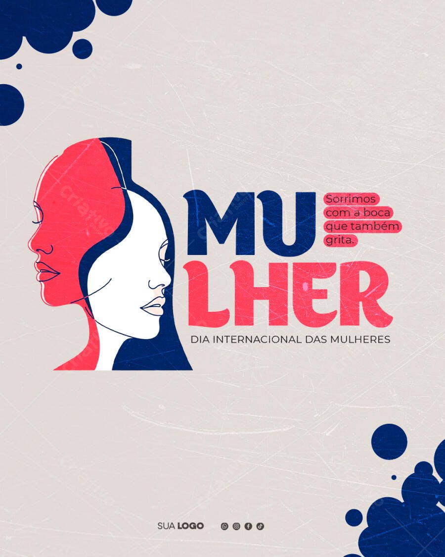 Post Instagram Dia Internacional da Mulher 8 de Março PSD Editável