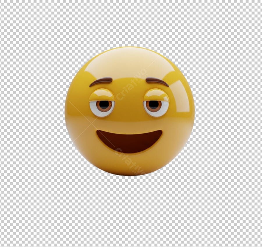 Emoji Rosto Satisfeito Relaxado 3D PSD Editável